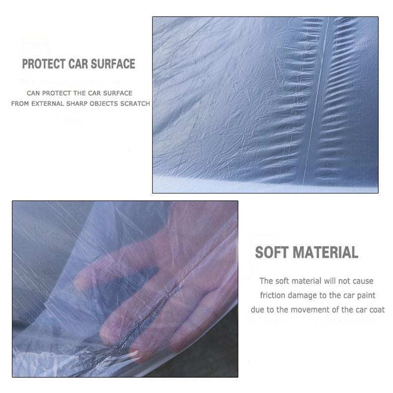 Cover Mobil Transparan Plastik Tebal Sarung Mobil Bening Anti Air Debu Selimut Mantel Pelindung Cat Cuaca Sekali Pakai Sedan SUV MPV Size L XXL