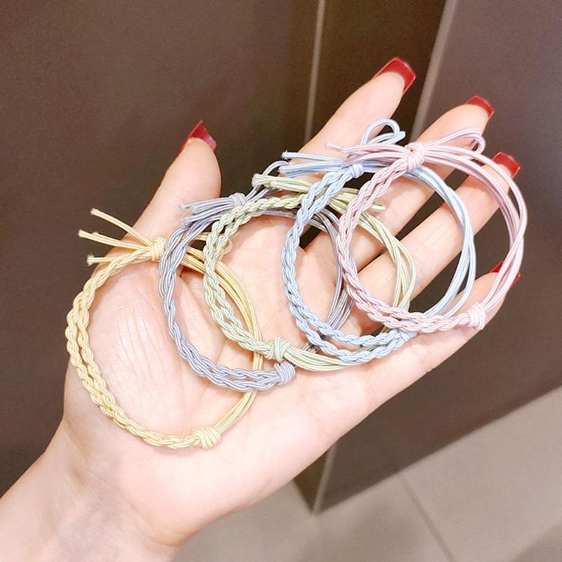 Băng Đô Cài Tóc Dệt Tay Chất Lượng Cao, Có Nơ, Độ Đàn Hồi Cao, Dây Cao Su Co Giãn, Thích Hợp Cho Phụ Nữ 7