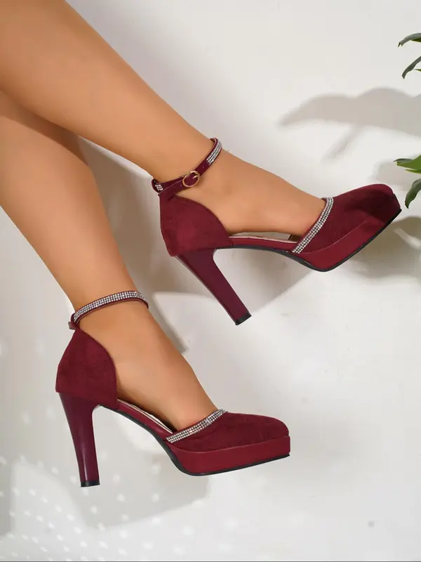 Women's Fashionable Glittering High Heel Shoes, Elegant Pointed Toe Heels for Party, Daily Clothing Decor for Women & Girls, Footwear 8