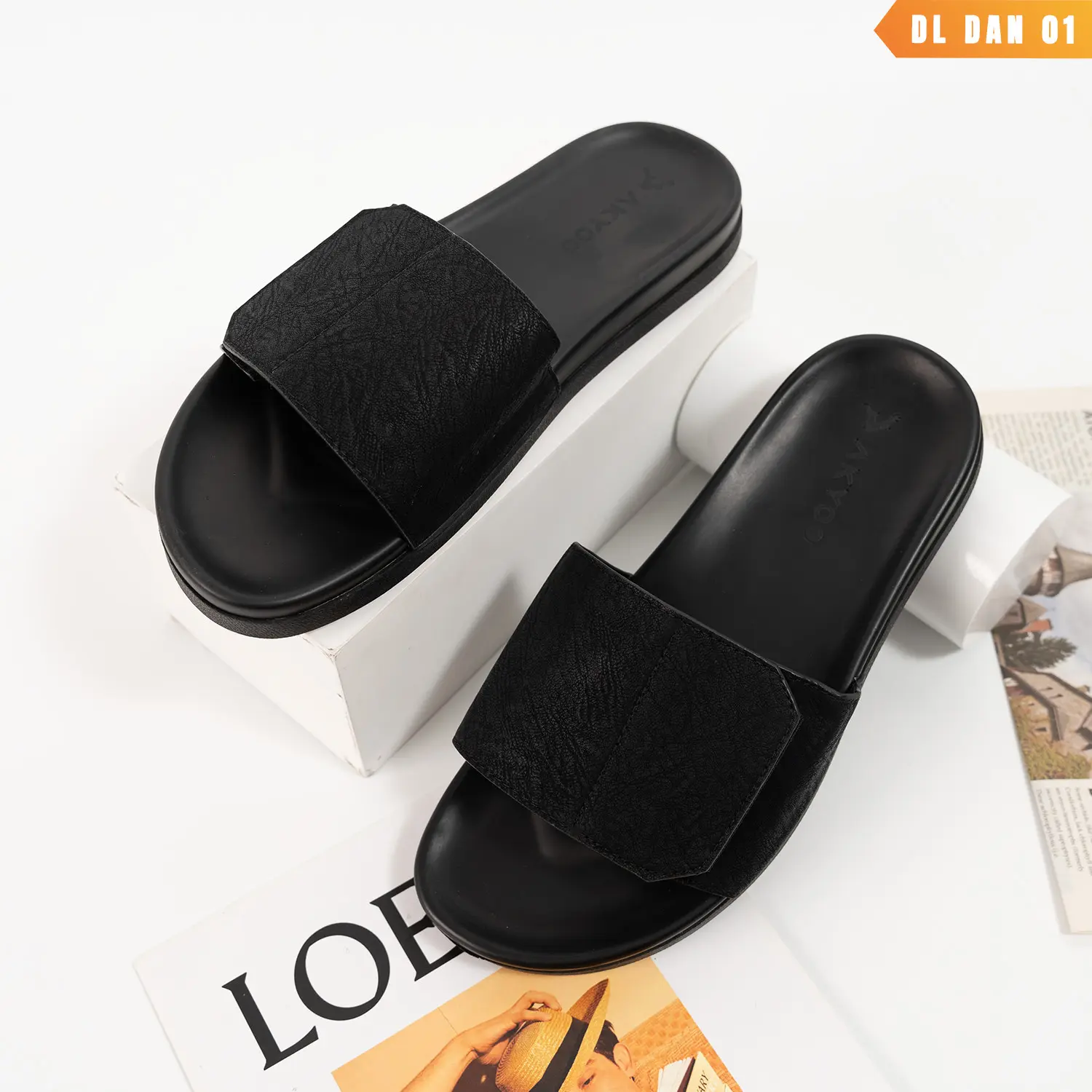 Dép quai ngang big size nam, quai ngang cỡ lớn size 44,45,46,47,48,49, đế cao su chống trơn trượt -Mã DL DAN 01 Slipper DéP Đế Bằng