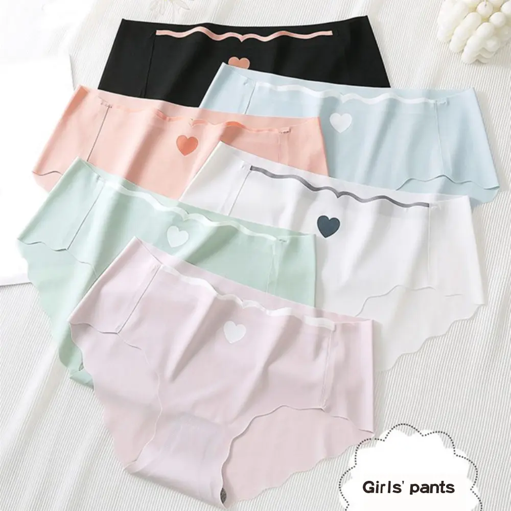 Quần Lót Lụa Lạnh Mỏng, Phong Cách Nhật Bản, Thiết Kế Liền Mạch, Dành Cho Nữ, Ngoại Cỡ, cạp vừa, Chất Liệu Co Giãn Và Mềm Mại, Đáy Quần Kháng Khuẩn Và Thoáng Khí, Quần Lót Nhẹ Thoải Mái, Thích Hợp Mặc Thường Ngày Đồ Lót Nữ Ôm Sát Quần Lót Nữ quansu tim