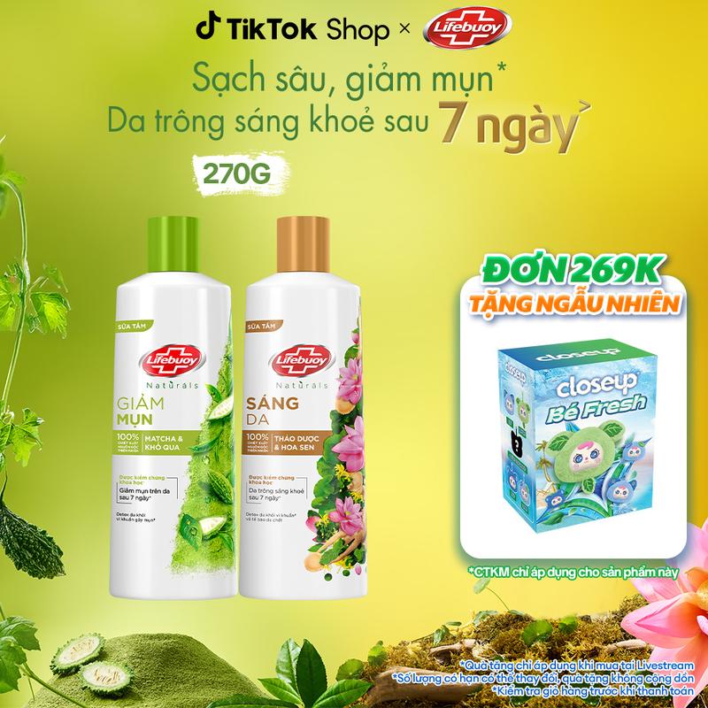 Sữa tắm Lifebuoy Thiên nhiên Detox Và Chăm Sóc Chuyên Sâu 270g Nhỏ Gọn Tiện Dụng 1