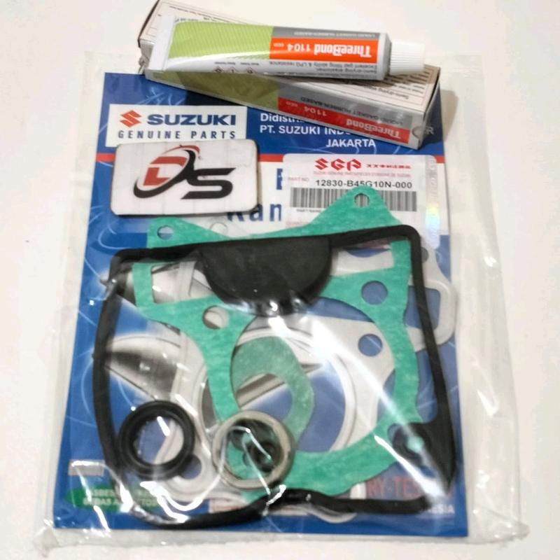 TOP SET GASKET PERPAK BLOK+LEM THRIBOND SUZUKI SPIN 125 SKYDRIVE SKYWAVE HAYATE Motor 1