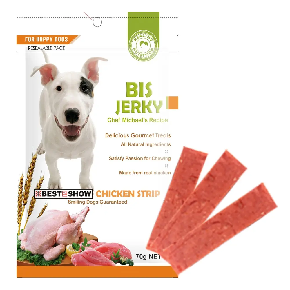 Best In Show Jerky Chicken Strip 70gr - Snack Anjing Rasa Ayam
