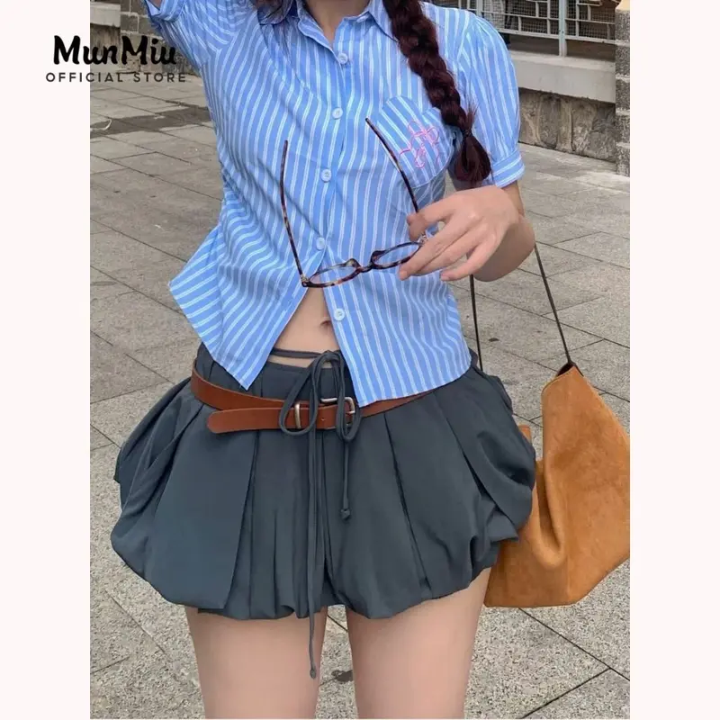Chân váy nữ BIGSIZE MunMiu chân váy phồng bí ngô 2 lớp có quần bảo hộ phong cách trẻ trung năng động 512 5
