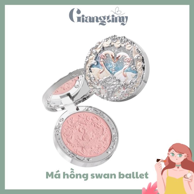 ￼Phấn má hồng Hoa Biết Flower Knows Swan Ballet Thiên Nga Cosmetic Nữ hoa biết set chính hãng