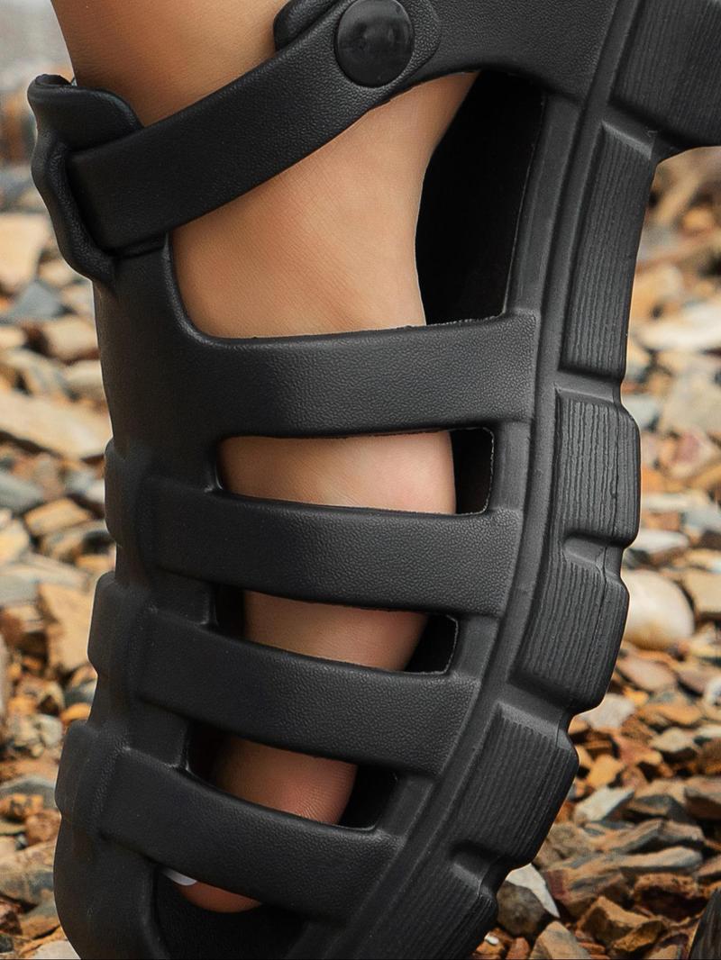 Product Introduction of Women's Fashionable Plain Color Platform Sandals, Casual Comfortable Breathable Gladiator Sandals  for Beach Vacation, Non-slip Lightweight Sandals for Daily Wear 6