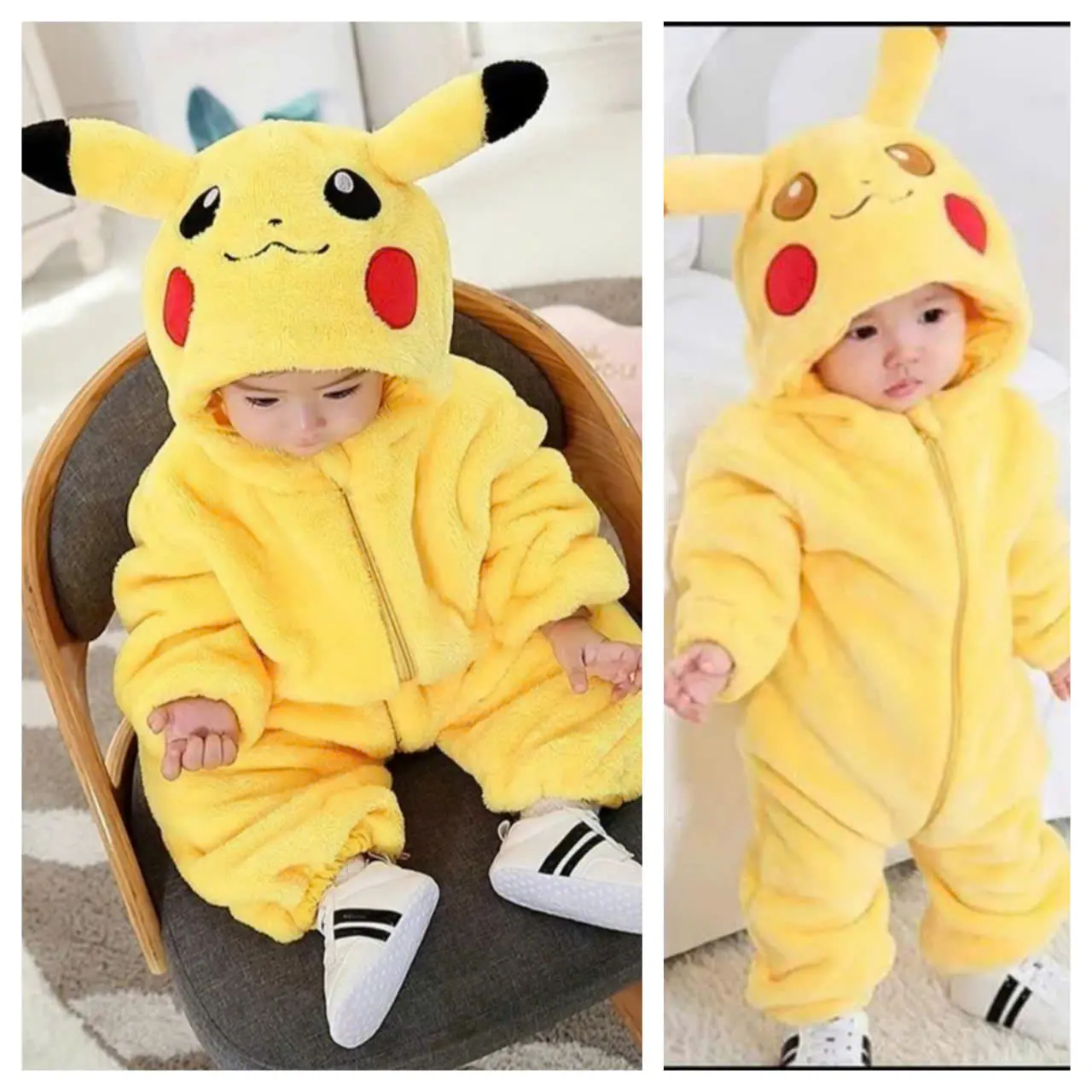 body lông nhung Pikachu vàng đáng yêu cho bé từ 4-dưới 30kg pikachu Voi Voi