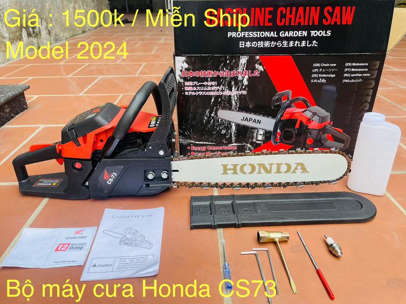 Máy cưa xích chạy xăng đời mới CS73 lam dúc, ốp giật nhôm 6