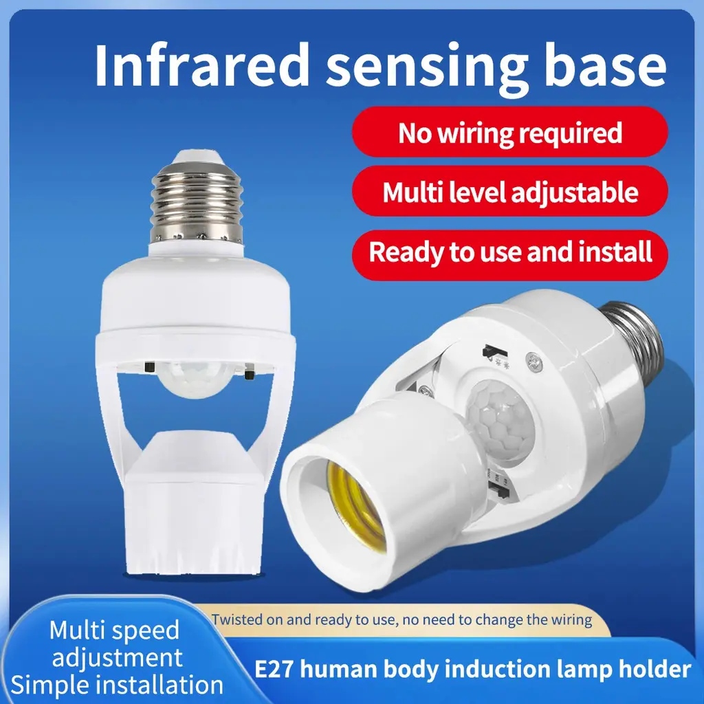 360 Degrees Human Induction Motion Sensor Night Lamp Socket Base E27 Automatic Switch Light Sensor