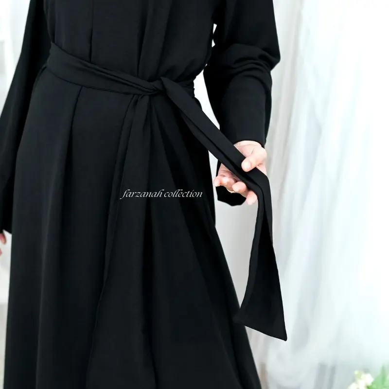 Abaya turkey remaja set hijab bahan crinkle airflow baju gamis abaya lebaran terbaru 2024 1