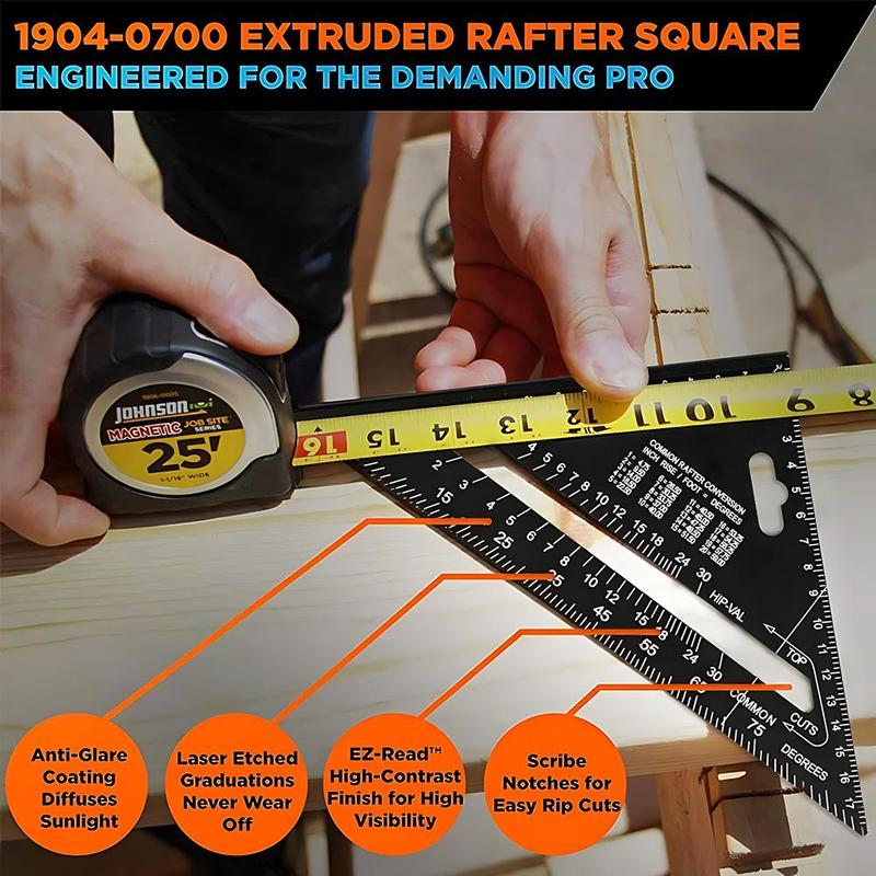 7 Inch Aluminum Alloy Triangle Ruler, Multifunctional Triangle Tool, Precise Angle Measuring Tool, Woodworking & Drawing Tool 3