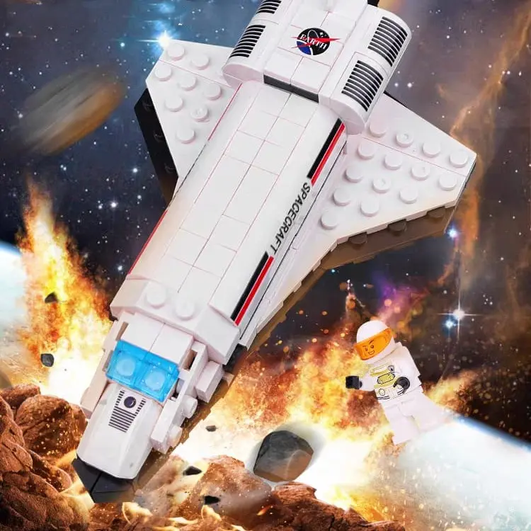 Space Shuttle Pesawat Ulang Alik Peluncuran Roket Mainan Block 3D Puzzle Mainan Balok Susun Nano Block Toys 7