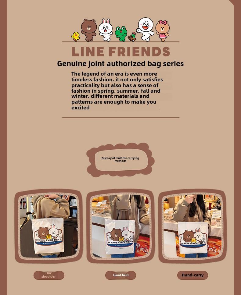 Product Introduction of Official Brown Bear Canvas Bag 2025 New Student Artistic Shoulder Bag| Men's Study Tote 1