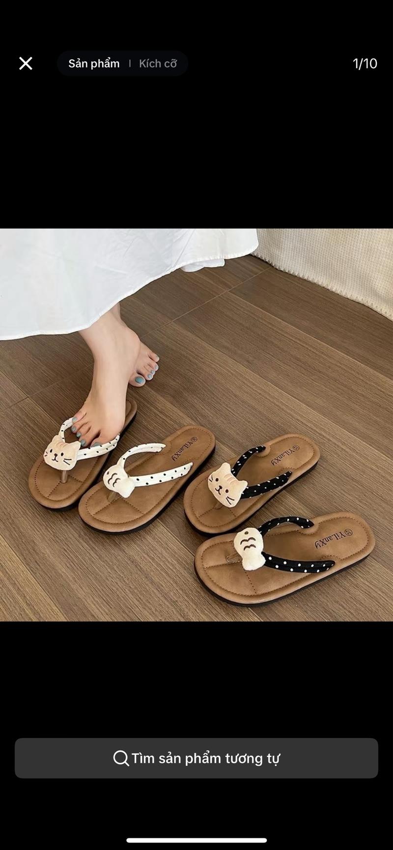 Product Introduction of Dép Xỏ Ngón Kẹp Trên Hình Cá Mèo, Siêu Dễ Thương, Dành Cho Nữ, Chống Trượt, Dép Giày, Năm 2023 2