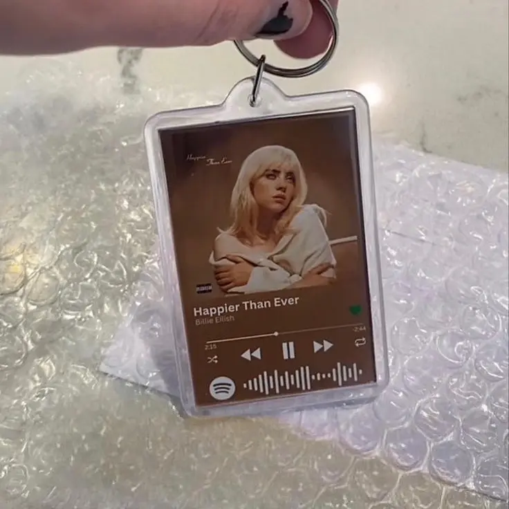 GANTUNGAN KUNCI INISIAL / GANTUNGAN KUNCI SPOTIFY / GANTUNGAN KUNCI PALAROID DEPAN BELAKANG Akrilik Couple Hadiah