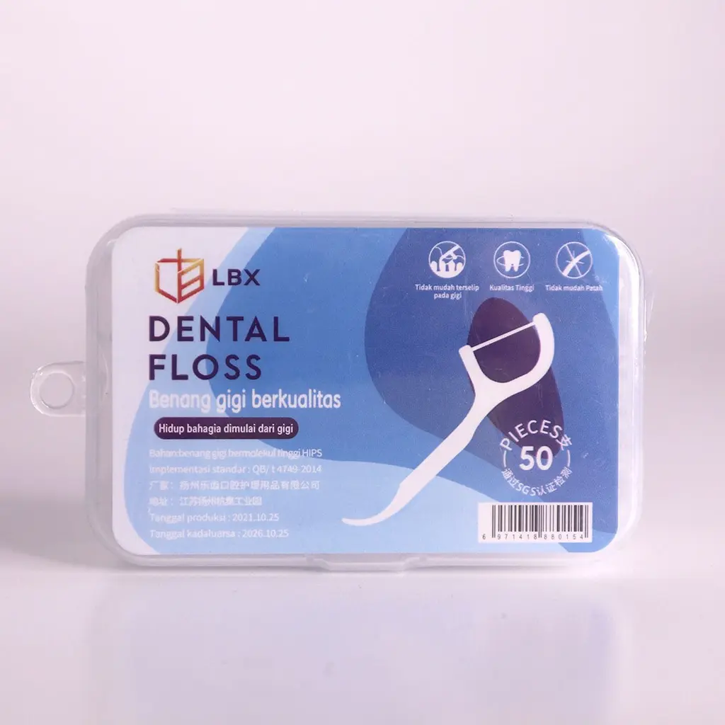 50pcs Dental floss Benang Busur tusuk gigi Macromolecul carea pembersih sela gigi Portable Kotak Case