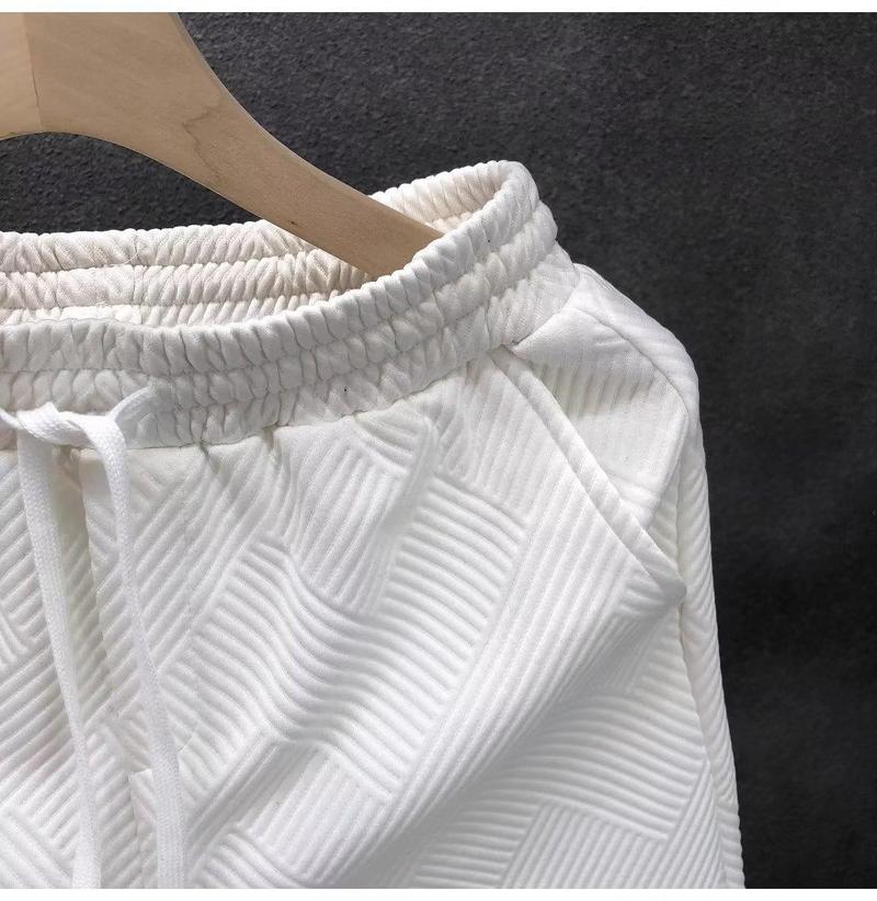Product Introduction of Men's Jacquard Geometry Waffle Texture Shorts, Five Foot Wide Elastic Waist Pants, Plus Size, New, Summer 13