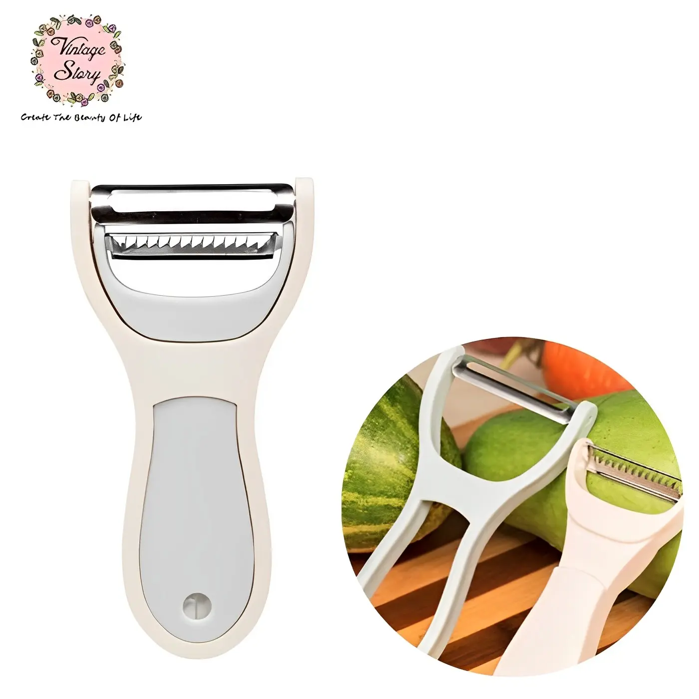 Peeler 2 in 1 Alat Pengupas Kulit Buah Kentang Serbaguna Pengupas Stainless Kitchenware