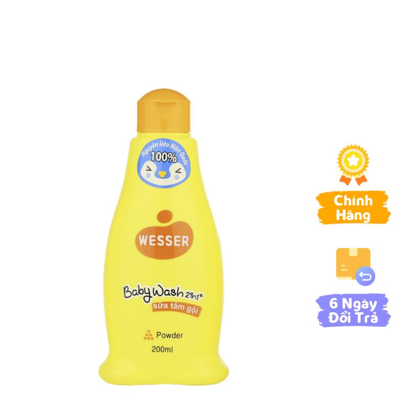  Sữa tắm gội Wesser 2 in 1 Hương phấn cho bé 200ml - Cam 