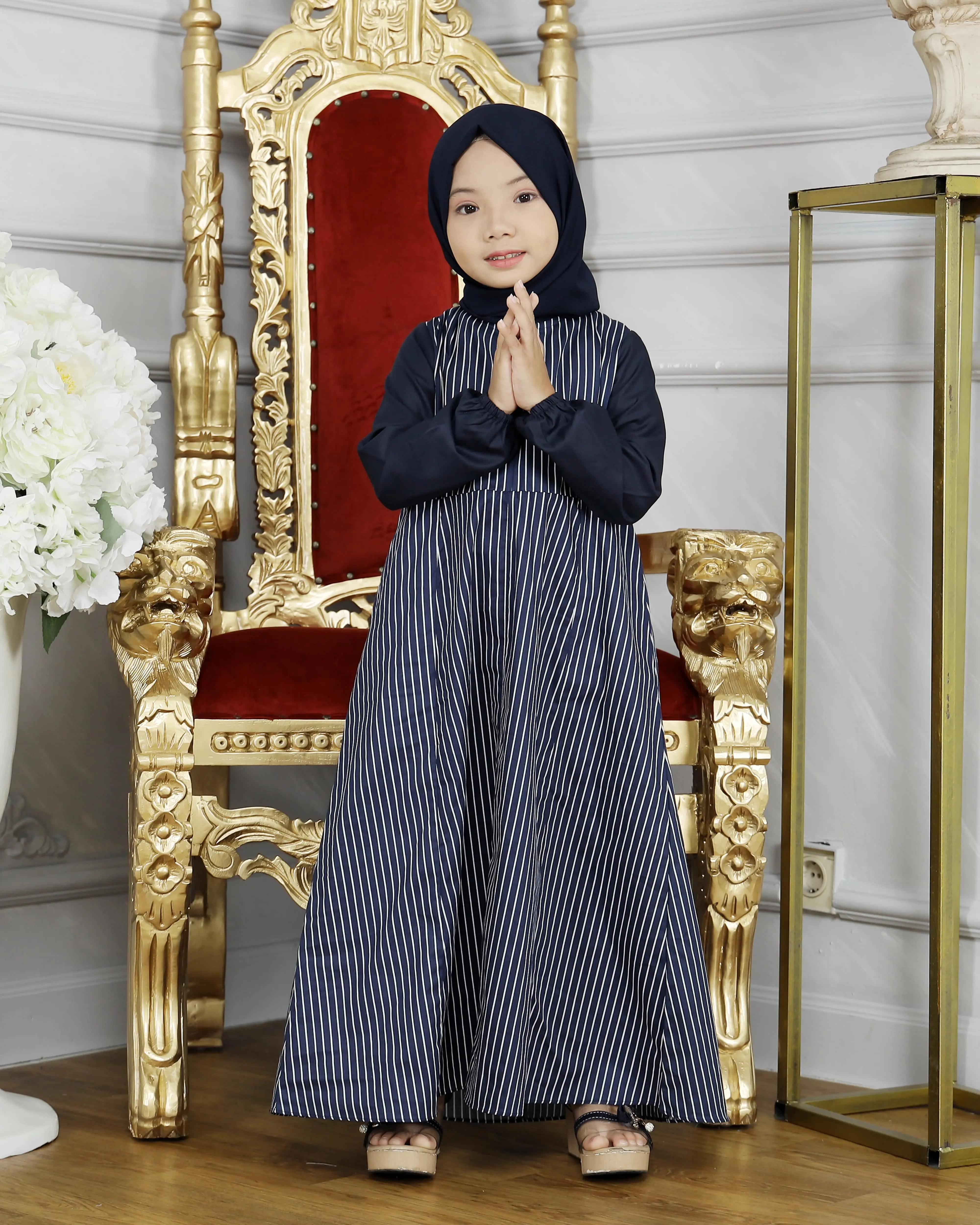 Baju Gamis Anak Katun Toyobo dan Katun Jepang - Karina Kid Dress Muslim Nyaman Panjang