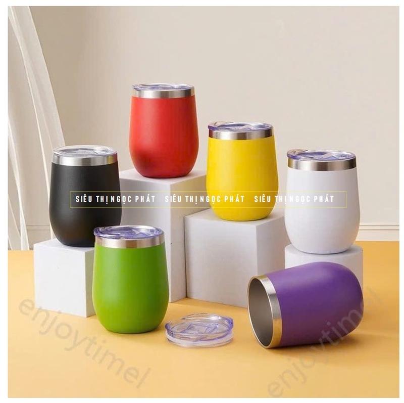Cốc giữ nhiệt inox 304 cao cấp, cốc trứng để bàn chống tràn, ly uống cafe đựng nước nóng, lạnh