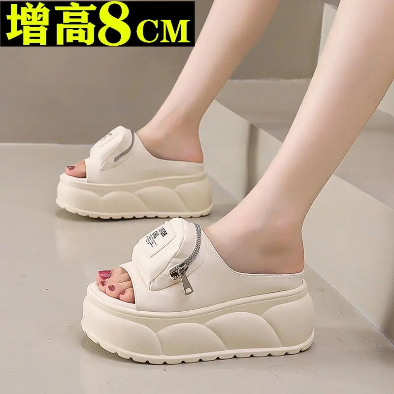 Dép Lê Tăng Chiều Cao Đế, Thiết Kế Độc Đáo Dễ Phối Đồ Dép Xỏ Ngón, Nữ Mùa Hè Mới, Có Thể Mặc Ngoài Trời, Dép Xỏ Ngón Búp Bê Ins Người Nổi Tiếng Trên Internet Shoes DéP