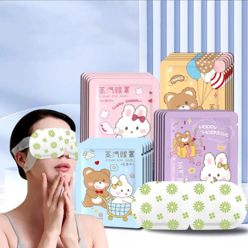 Cute Anti-fatigue Warm Steam Eye Mask Remove Dark Circles Cartoon Eyes Massage Mask Disposable Steam Sleep Mask Eye Care