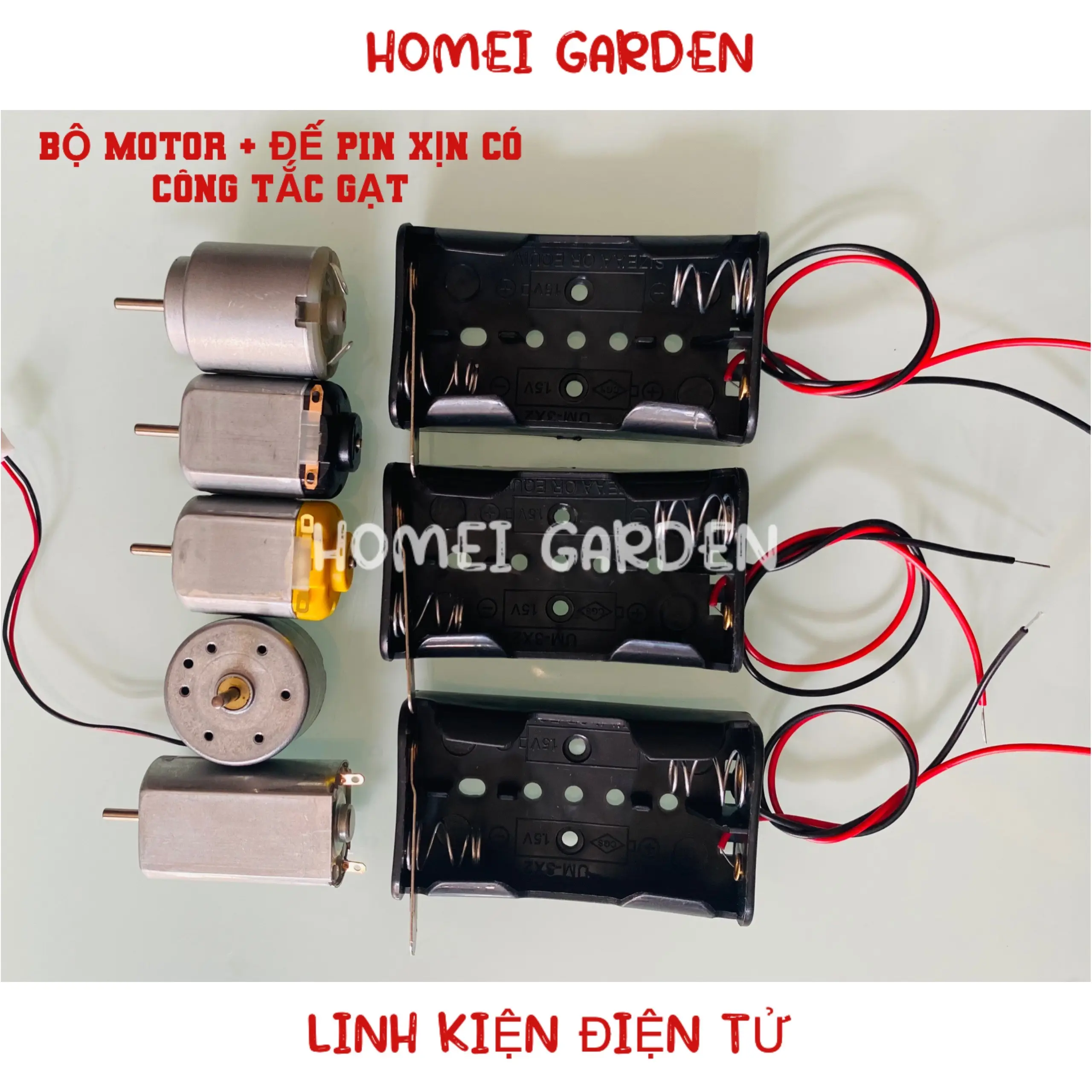Động cơ motor mini và hộp đựng pin có công tắc gạt mới 100% chất lượng cao