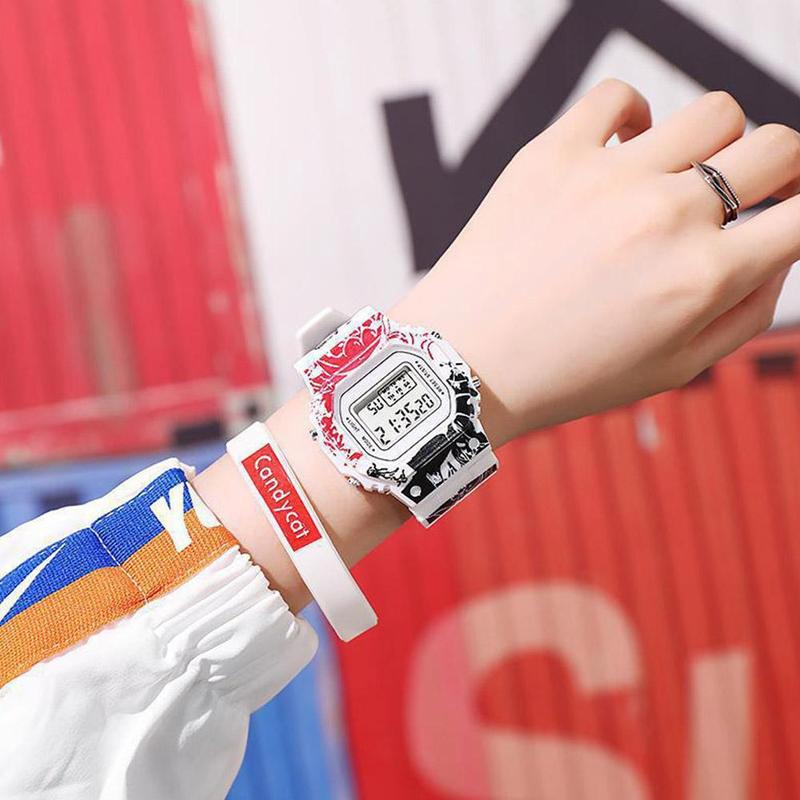 Product Introduction of Jam Tangan Sukan Lelaki, One Piece, Jam Tangan Elektronik Berkilau, Jam Fesyen Digital Lelaki, Hadiah Hebat, F0K5 26