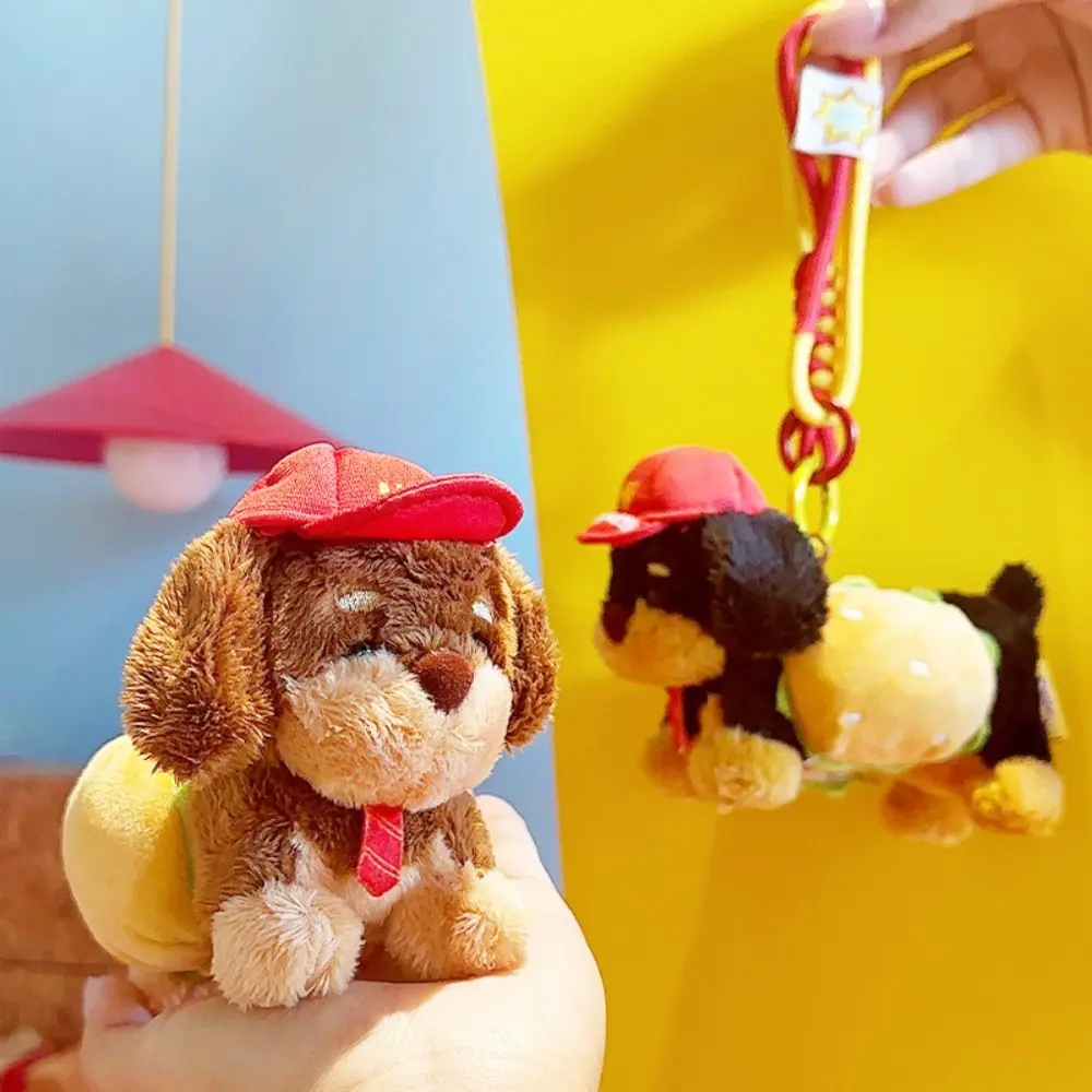 New Furry Puppy Dachshund Dog Keychain Bag Pendant Creative Furry Puppy Keyring Coin Purse Stuffed Keychain