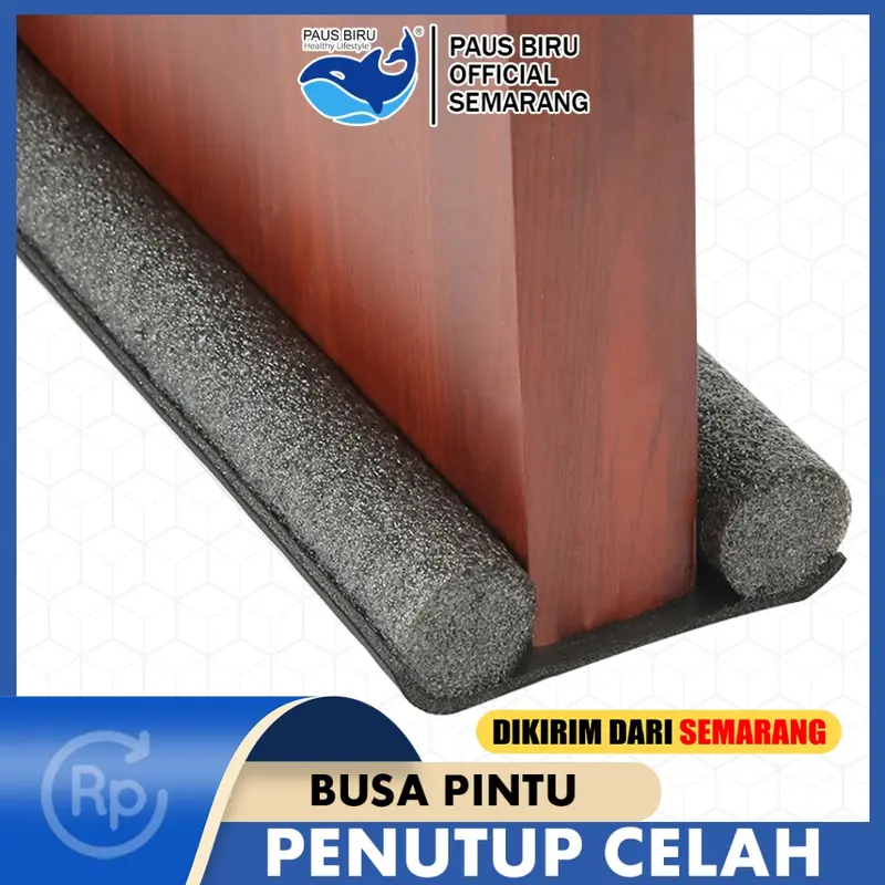 Paus Biru - Busa Penutup Celah Bawah Pintu Bawah Penghalang Debu Binatang Suara | Busa Penutup Celah Lubang Pintu | 93CM 0