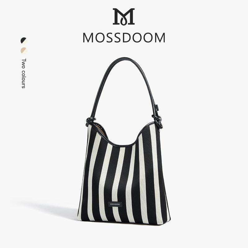 MOSSDOOM Stria Bag Túi đeo vai thời trang đơn giản tương phản sọc