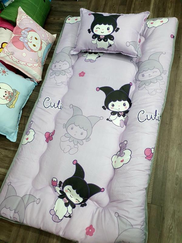 Nệm nằm topper Mujji kèm gối cho bé | Nệm cho bé sơ sinh mầm non tiểu học đi học,đệm em bé gấp gọn KT 80*140cm  [Thỏ Korumi]