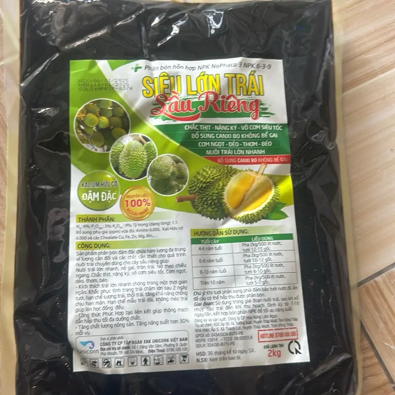 Phân Bón gốc Xô siêu lớn trái sầu riêng (túi lẻ 2kg)