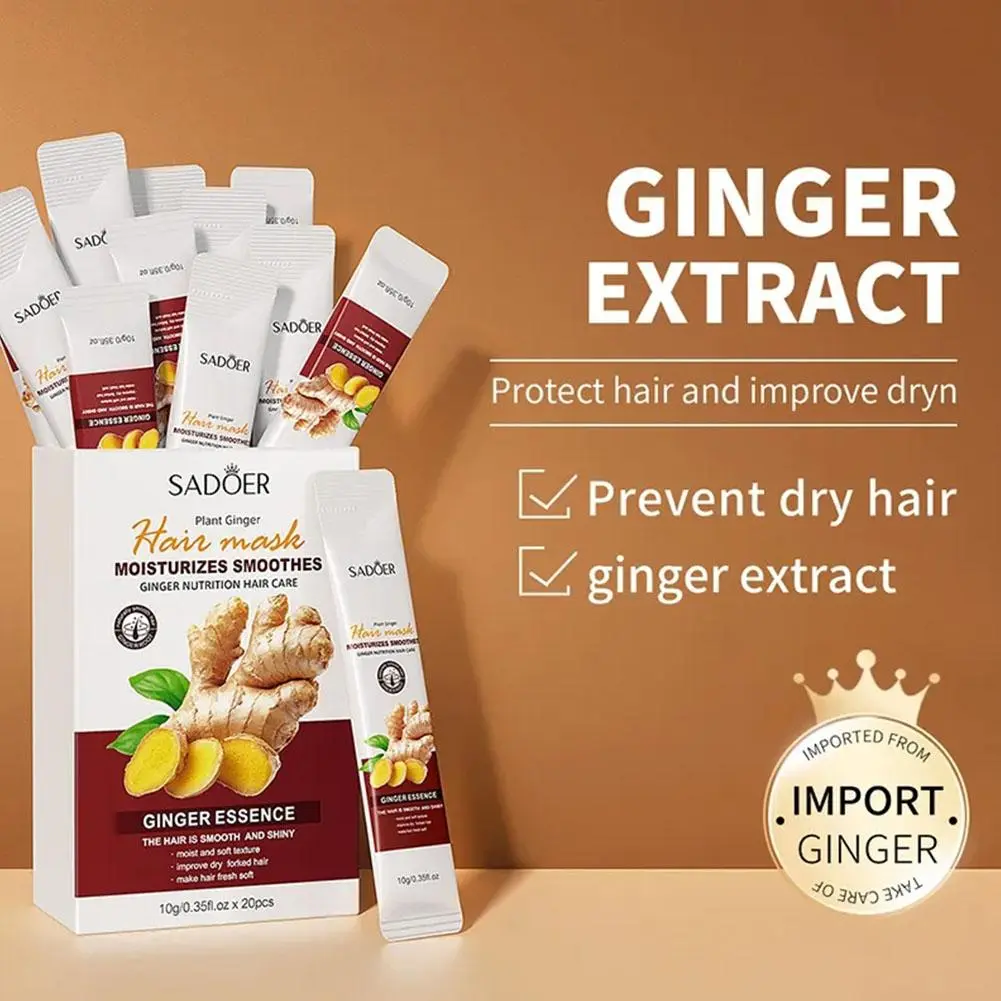 Ginger Essence Hair Mask Smoothing Repair Dryness Improvement Frizz Conditioner Oil Control Fluffy Hair Care