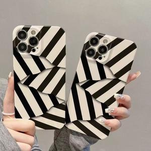 Fragment Stripe  16 Pro Max Phone Case  15 Jelly 14 Premium 13 Niche 12 Graffiti XR Soft