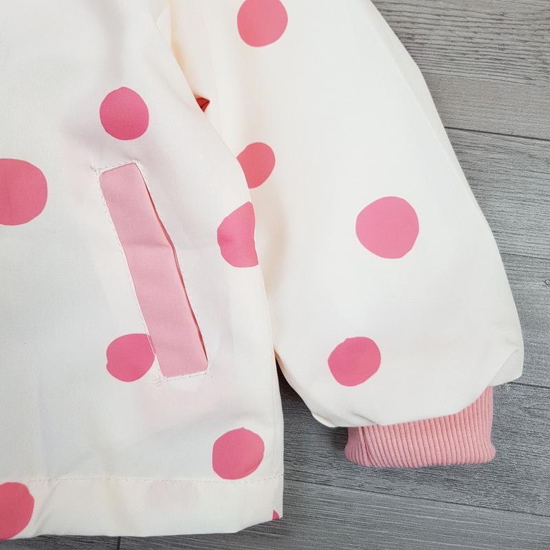 Áo khoác hồng cho bé gái 10-26Kg chất dù chống nắng 2 lớp có mũ hình hoa cười dễ thương 5