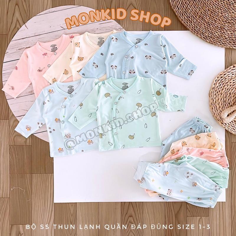 [Bảng màu] Combo 3 - Combo 5 Bộ Dài Tay Sơ Sinh Cho Bé 0-9 Tháng, Chất Thun Lạnh Loại 1 Mềm, Mát, Co Giãn, Thấm Hút Mồ Hôi Cho Bé Trai Và Bé Gái