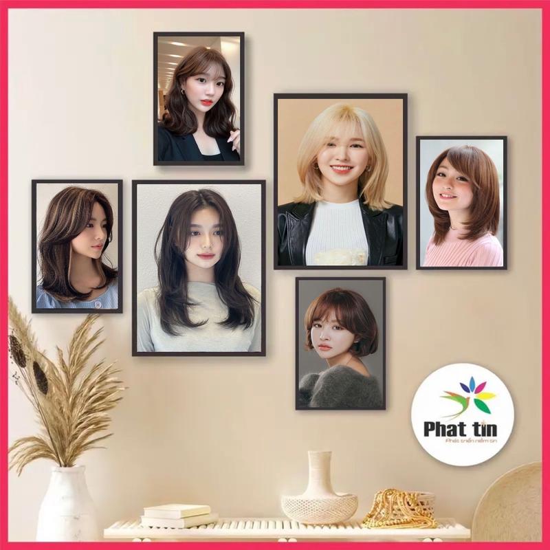 Trang trí salon tóc bằng set 6 tranh dán tường tiện lợi tranh formex nhẹ bền có sẵn keo dán xưởng In Phát Tín