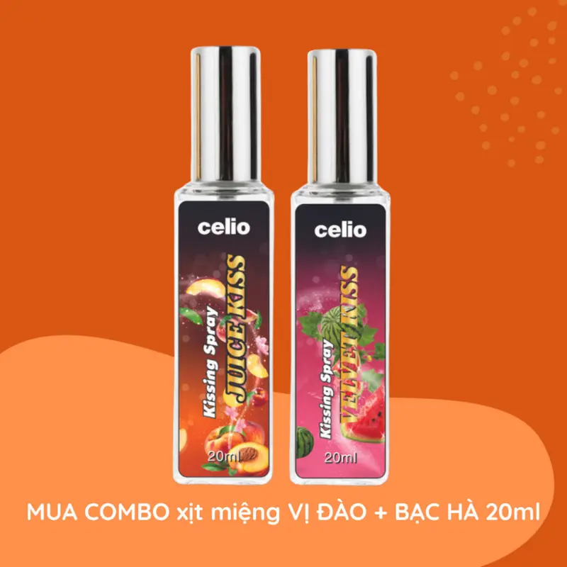 Xịt Thơm Miệng Love Spray Kissing Spray CELIO Hương Juicy Kiss vị Đào, vị Bạc Hà, Vị cafe bùng nổ nụ hôn nồng cháy Xịt Miệng 5