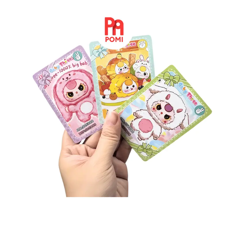 Combo 36 túi thẻ - 288 thẻ bài 3D lấp lánh - Baby Three Migo Thỏ thị trấn cực xinh cho bé - Đồ chơi POMI 4