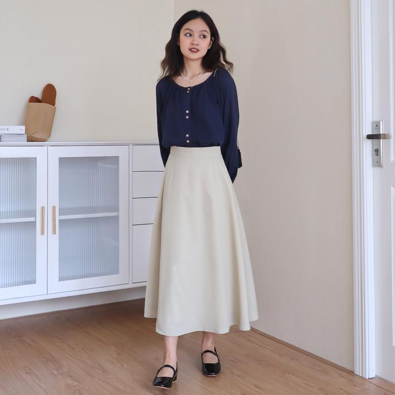 Chân váy xòe midi 2 lớp Flowy Skirt - by ufo.thebasic Nữ Women