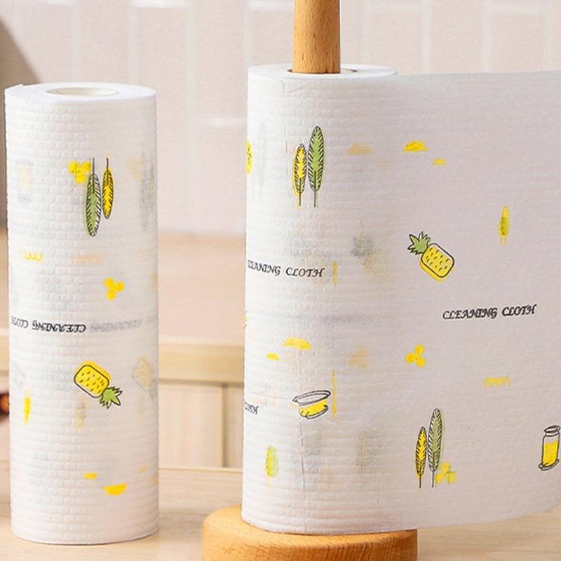 1 Roll Reusable Lazy Rag Towel Kitchen Rag Organic Dish Towel Pattern ...