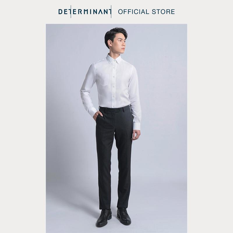 Áo sơ mi nam tay dài có túi DETERMINANT 100% Cotton siêu dài - chống nhăn kháng khuẩn - 203 - màu trắng
