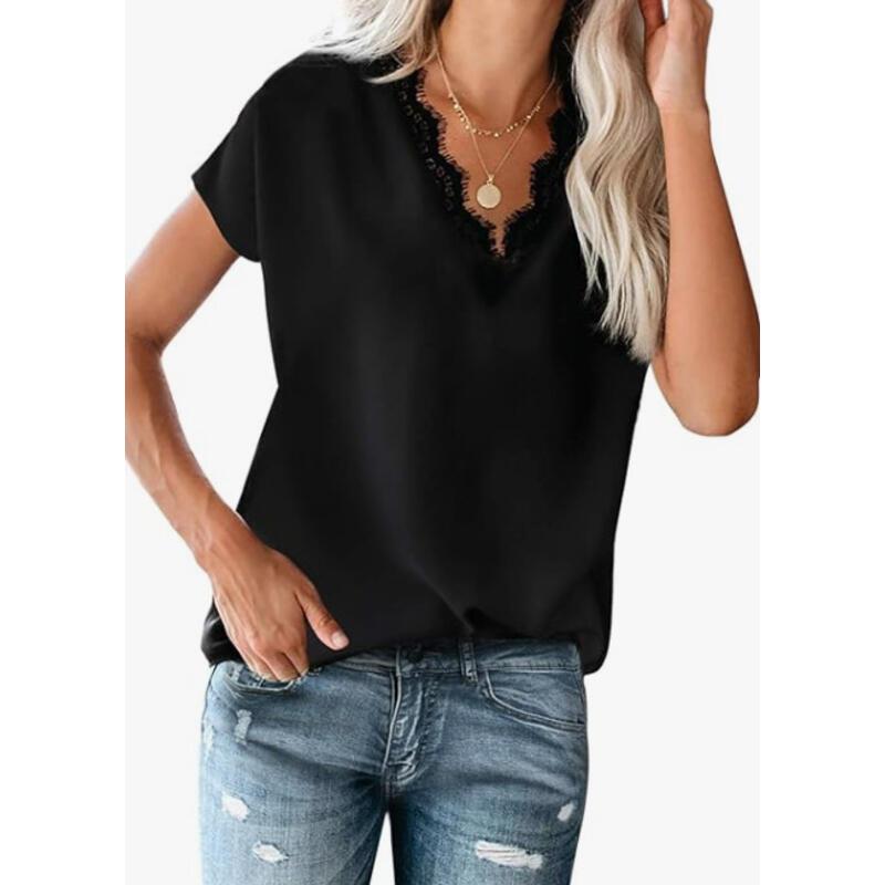 Product Introduction of New fashion versatile shirt lace top popular new product 5