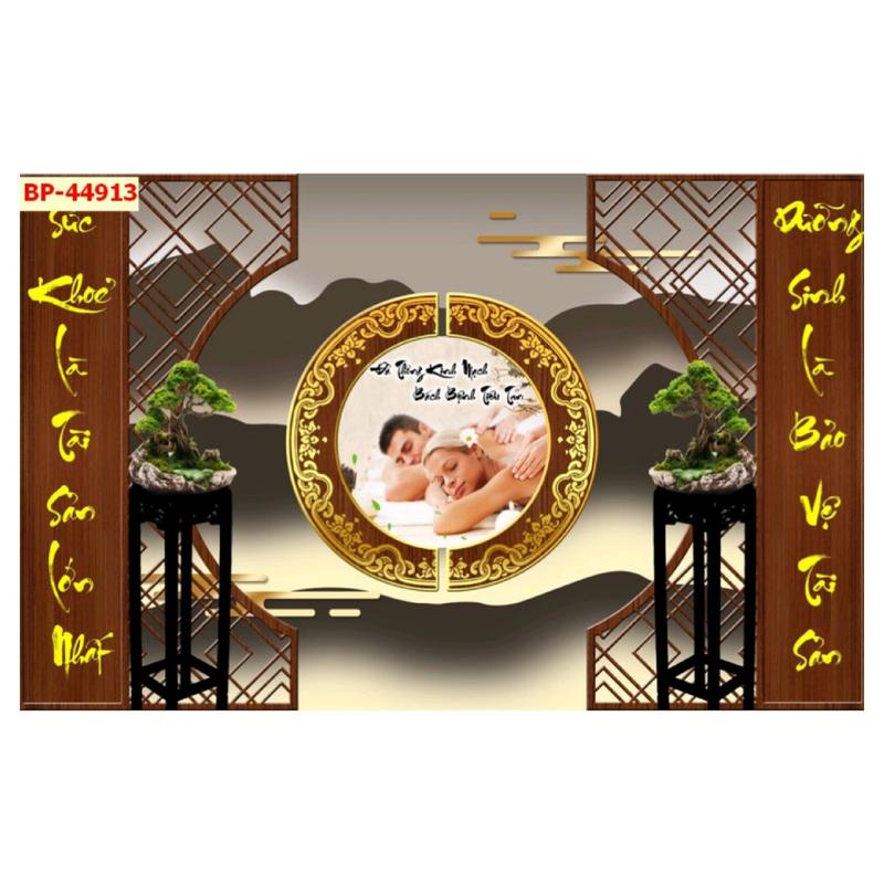 Tranh dán spa dưỡng sinh đông y Treo Tường Phòng Khách Treo Phòng Chống Nước cửa sổ đá xám 5 mét