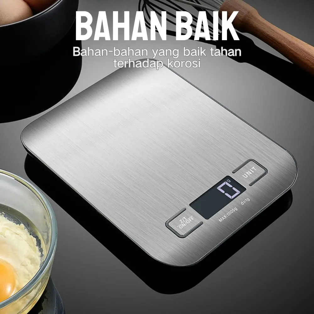 Timbangan Gram Mini Timbangan Dapur Digital 10kg/1g Timbangan Kue Stainless Steel Timbangan Bumbu Masak Presisi Timbangan Makanan Multifungsi Fungsi Tara 4 satuan ukur Timbangan Baking