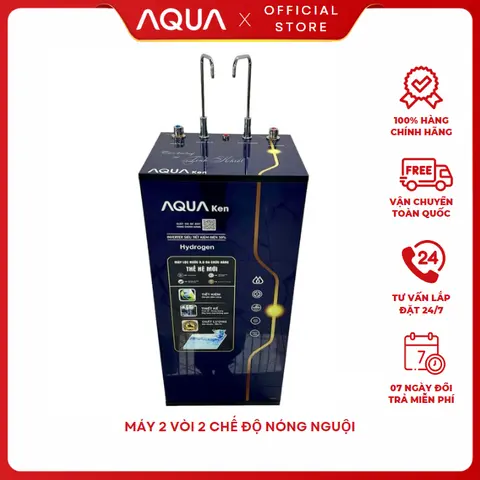 Máy Lọc Nước Ro 2 vòi 2 chế độ Nóng - Nguội chính hãng AQUA bảo hành 18 tháng ( 9 cấp lọc thường có thể nâng cấp lên 11 Lõi Hoặc ion Kiềm )