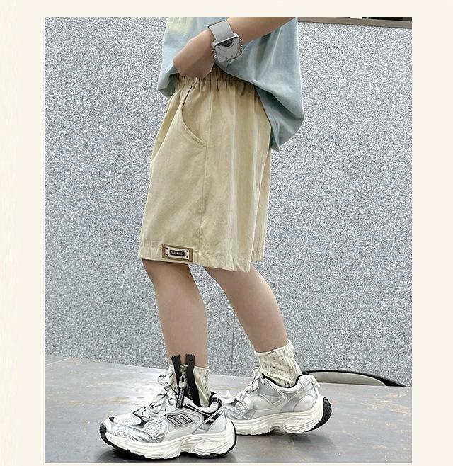 Product Introduction of Summer minimalist thin children's shorts for boys and girls, children's clothing for boys and girls, solid color cotton pants for boys 11